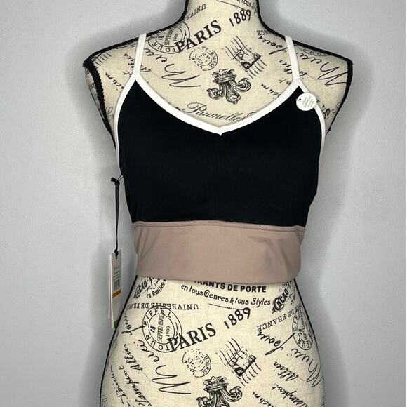 Gaiam (M) Strappy Wireless Sports Bra Med-Impact Racerback Workout Yoga Bralette - Picture 13 of 14